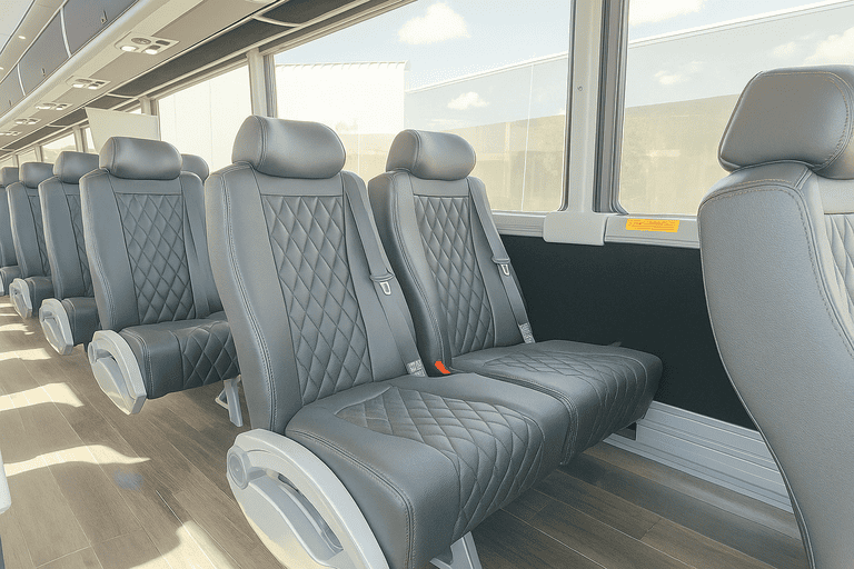 interior of Oklahoma City Shuttle Bus Rentals charter bus